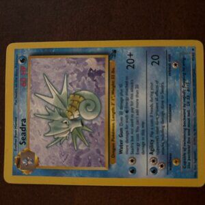 Seadra Pokémon card from the Fossil expansion set, originally released in 1999